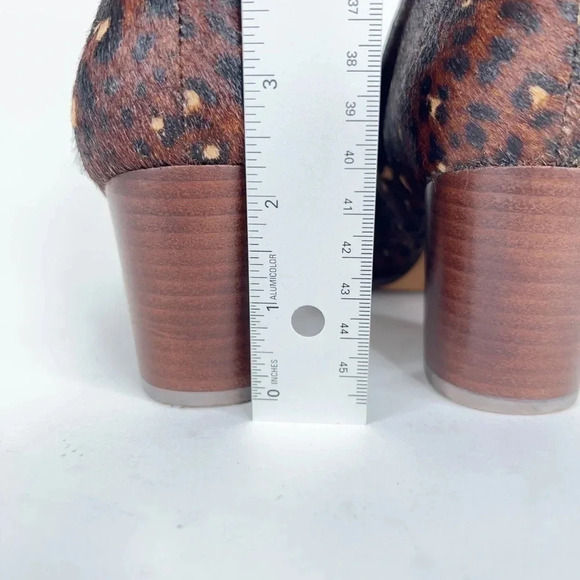 Madewell Rosie Ankle Boot Leopard Print Calf Hair Leather Brown Zipper Size 6.5 - Picture 8 of 13